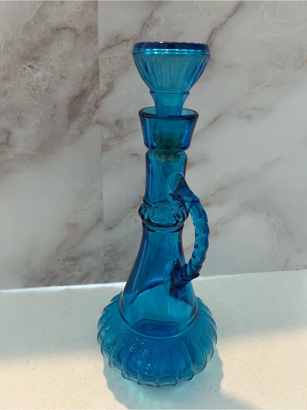 Blue Genie Bottle - 1973 Jim Beam Whiskey/Bourbon Decanter